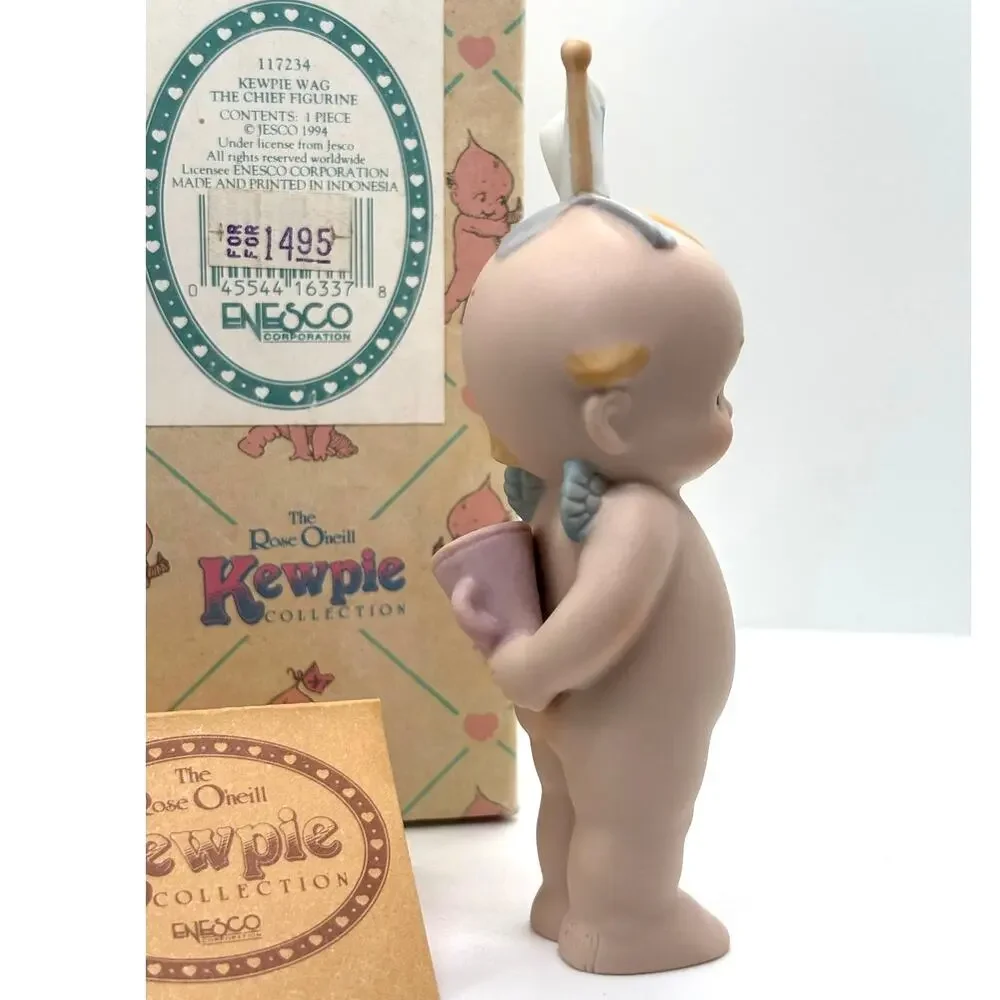VTG 1994 Enesco, Rose O'Neill Porcelain Kewpie Doll, The Chief Figurine w/Box